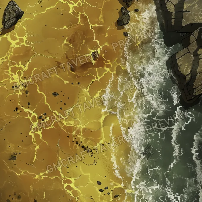 Aperçu de la battlemap Plage nucléaire avec radiations