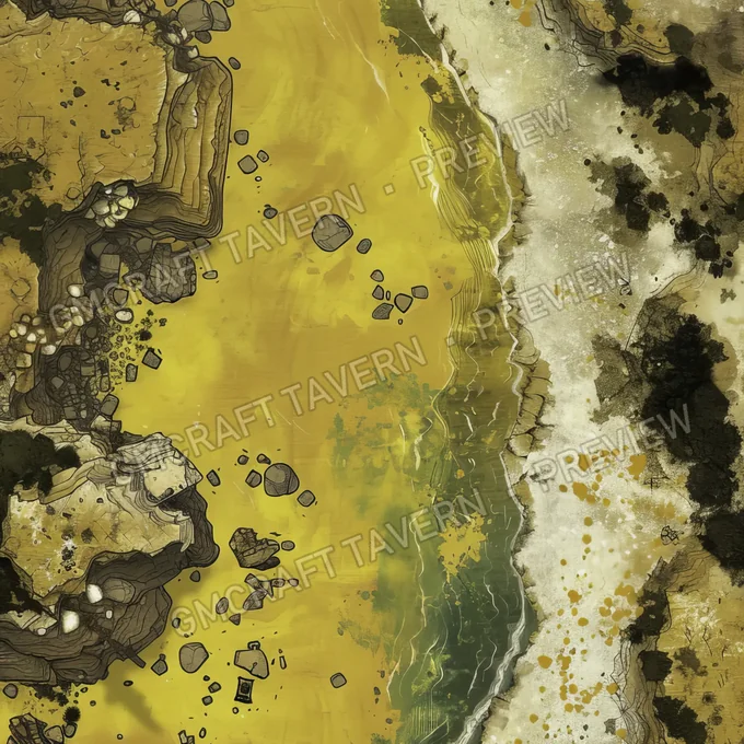 Aperçu de la battlemap Plage nucléaire avec radiations