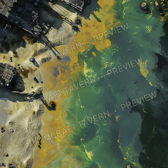 Aperçu de la battlemap Plage nucléaire avec radiations