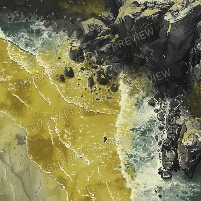 Aperçu de la battlemap Plage nucléaire avec radiations