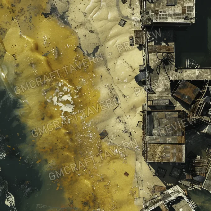 Aperçu de la battlemap Plage nucléaire avec radiations