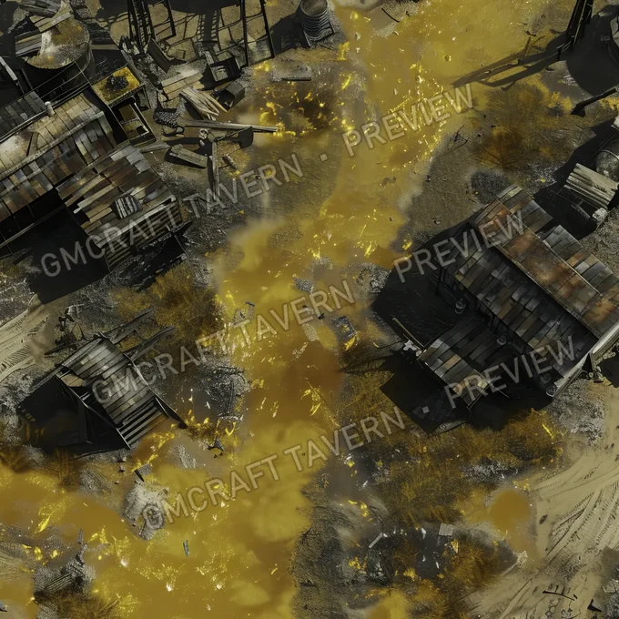 Aperçu de la battlemap Plage nucléaire avec radiations