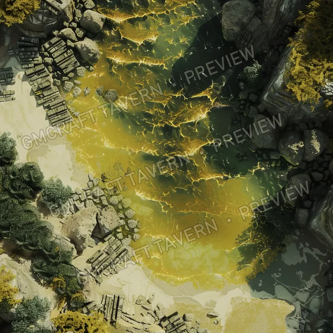Aperçu de la battlemap Plage nucléaire avec radiations