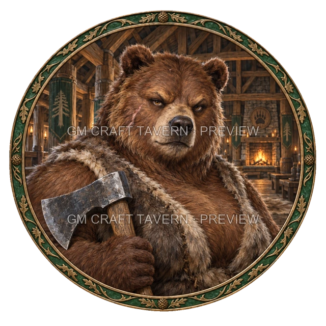 Aperçu du token vu du dessus de Grom Stonebrook - Barbare