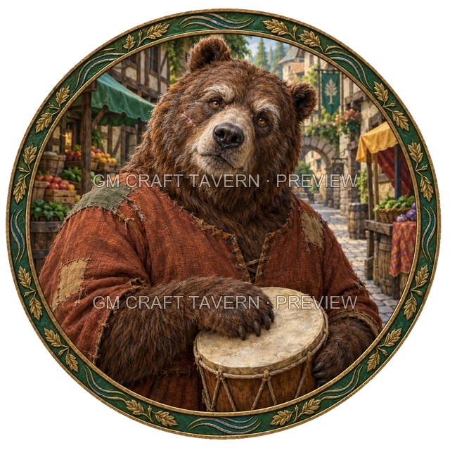 Aperçu du token vu du dessus de Morga Stonebrook - Barde