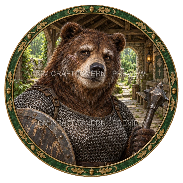 Aperçu du token vu du dessus de Urdan Mossridge - Paladin