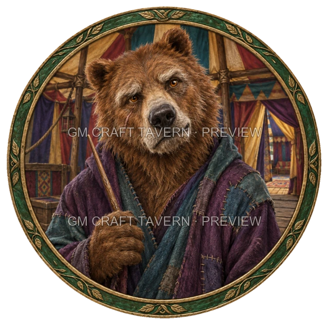 Aperçu du token vu du dessus de Morga Ironwell - Magicien