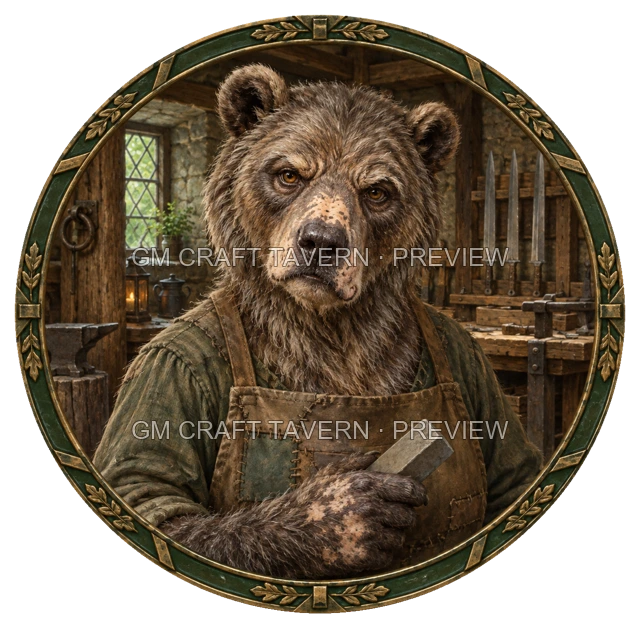 Urdan Westmere - aperçu de token de forgeron vu du dessus