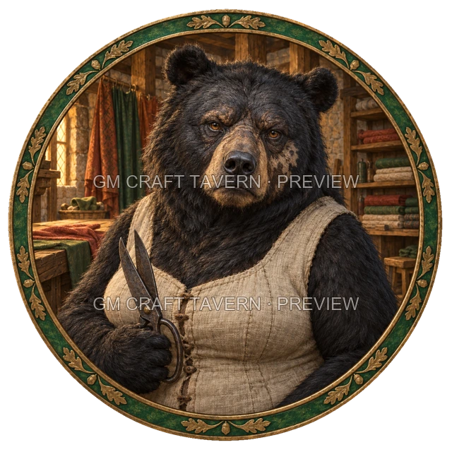 Durg Oakbend - aperçu de token d’artisan vu du dessus