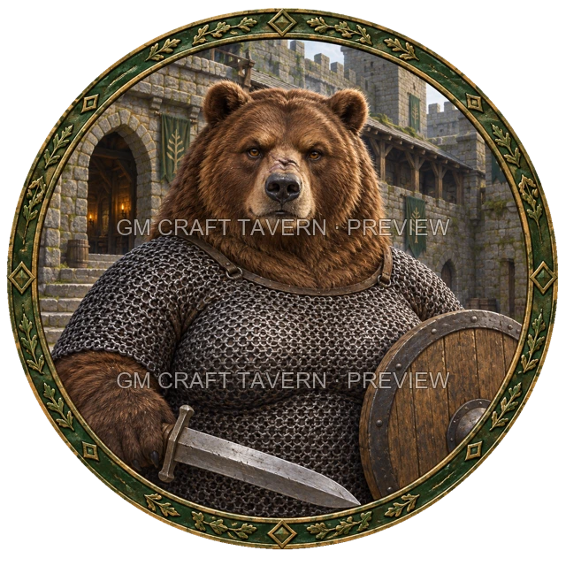Grom Redcliff - aperçu de token de combattant vu du dessus