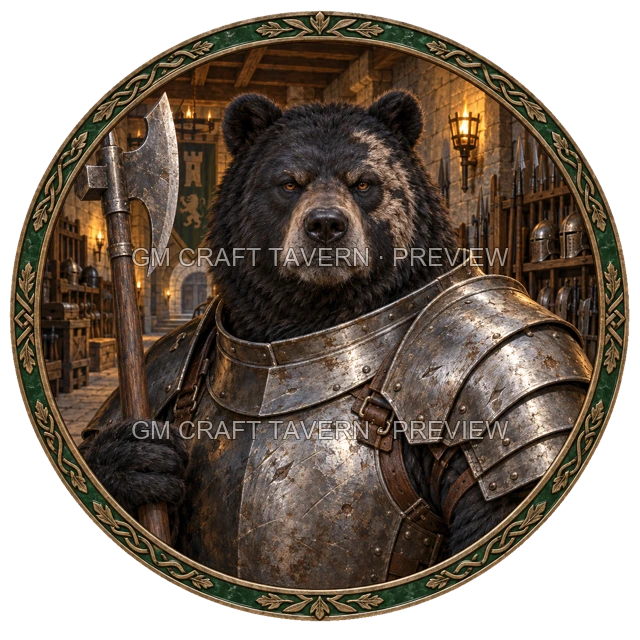 Varka Redcliff - aperçu de token de combattant vu du dessus