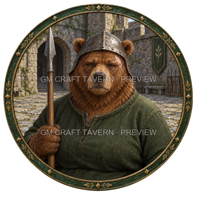Durg Redcliff - aperçu de token de combattant vu du dessus