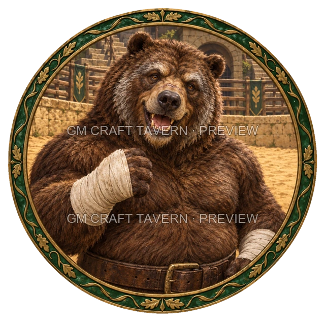 Morga Redcliff - aperçu de token de combattant vu du dessus
