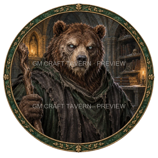 Aperçu de token de mage mort-vivant vu du dessus