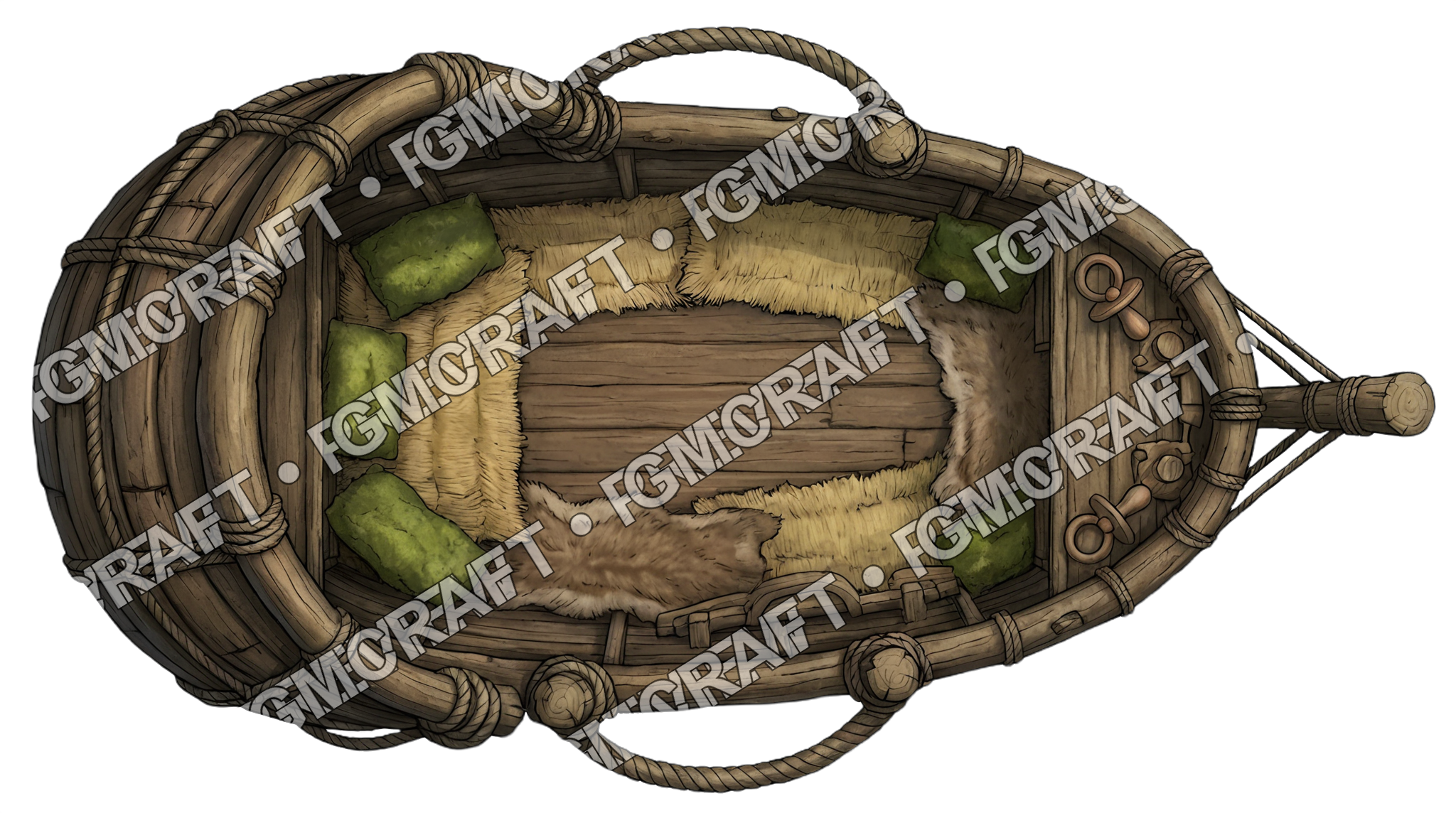 Weathered Rowboat top-down token preview