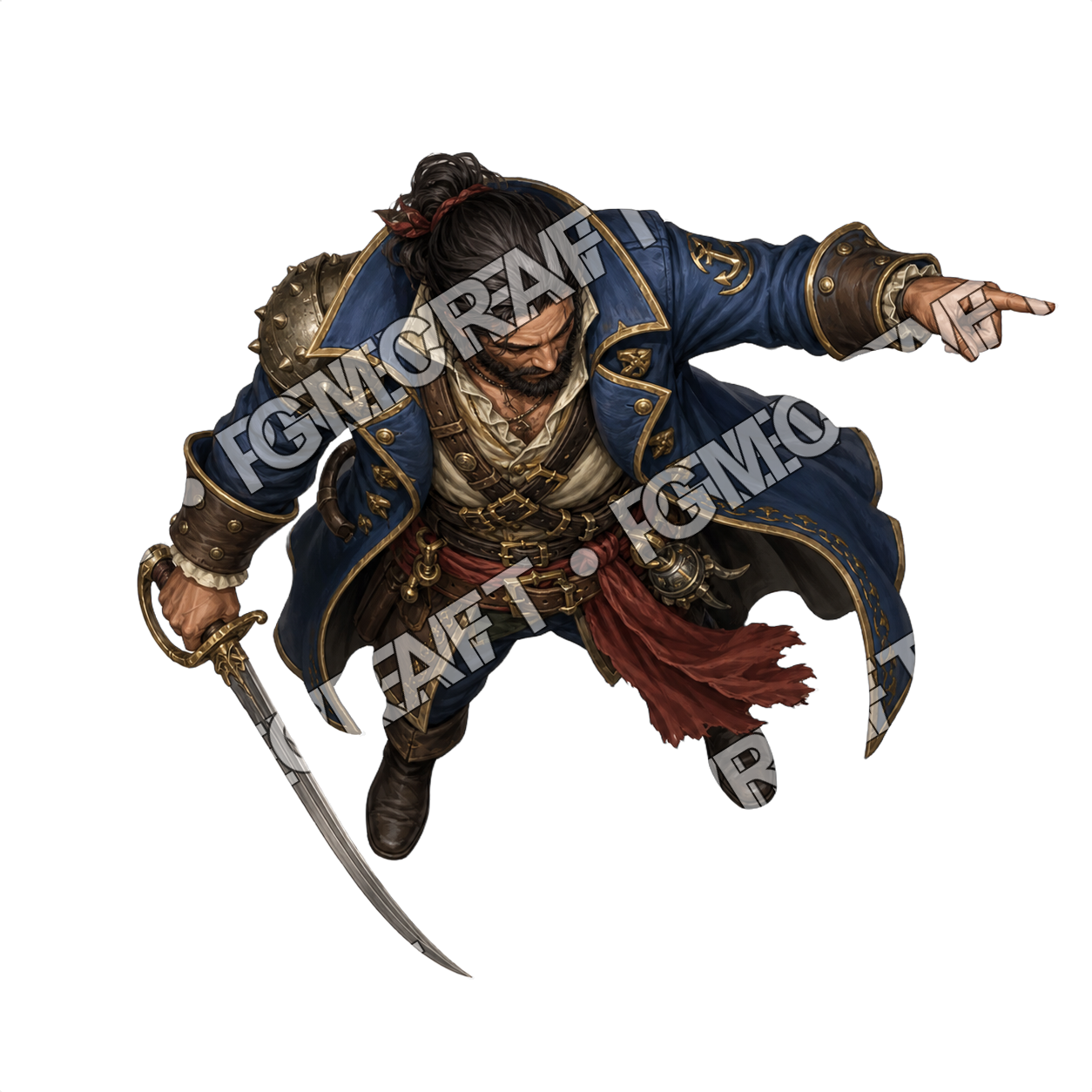 Weathered Rowboat Captain top-down token preview