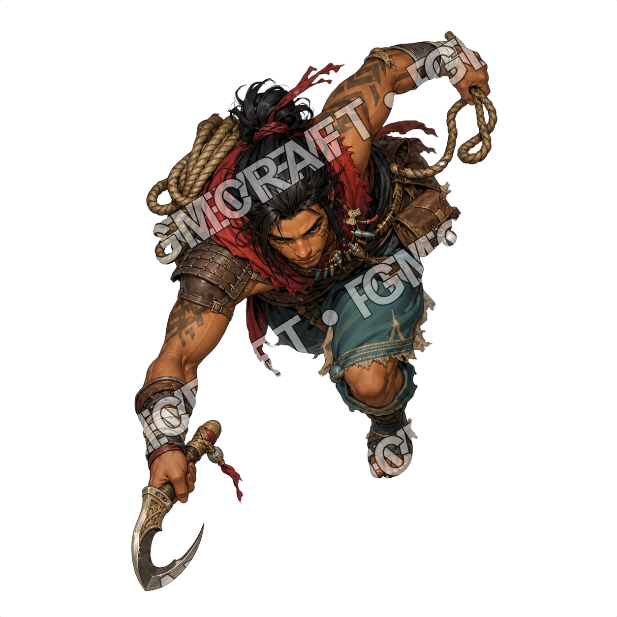 Log Catamaran Deckhand Raider top-down token preview