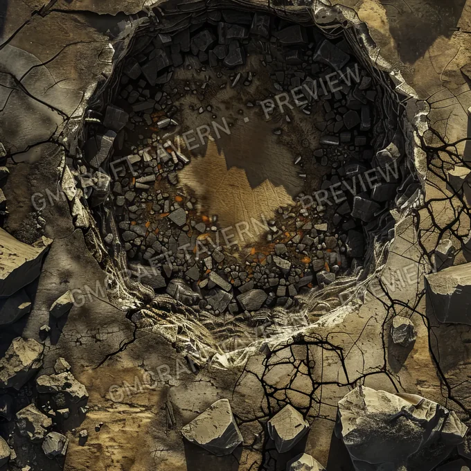 Atomic Bomb Crater Site Batt battlemap preview