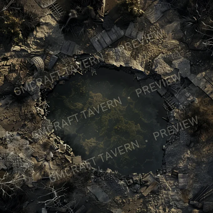 Atomic Bomb Crater Site Batt battlemap preview