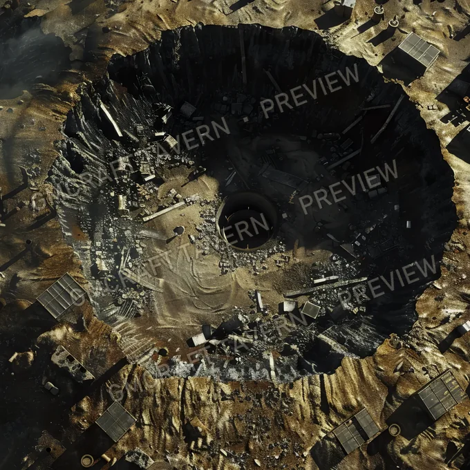 Atomic Bomb Crater Site Batt battlemap preview