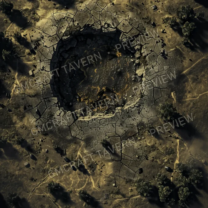 Atomic Bomb Crater Site Batt battlemap preview