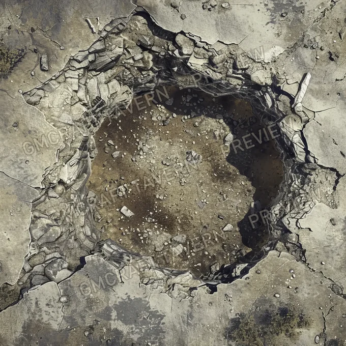 Atomic Bomb Crater Site Batt battlemap preview