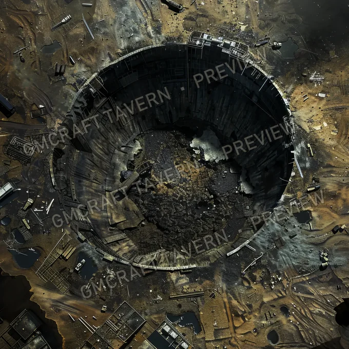 Atomic Bomb Crater Site Batt battlemap preview