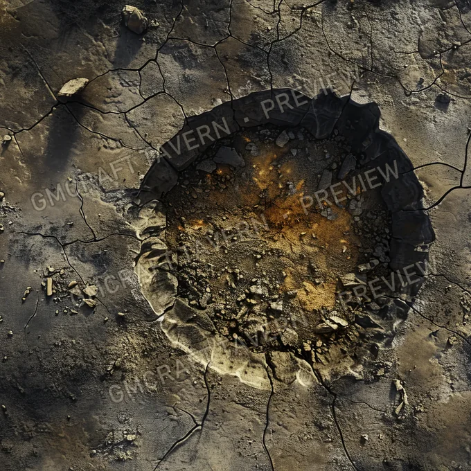 Atomic Bomb Crater Site Batt battlemap preview