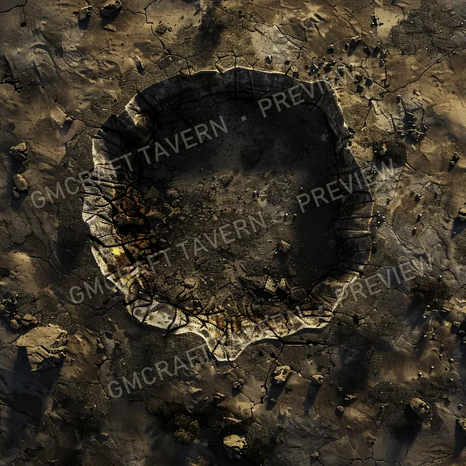 Atomic Bomb Crater Site Batt battlemap preview