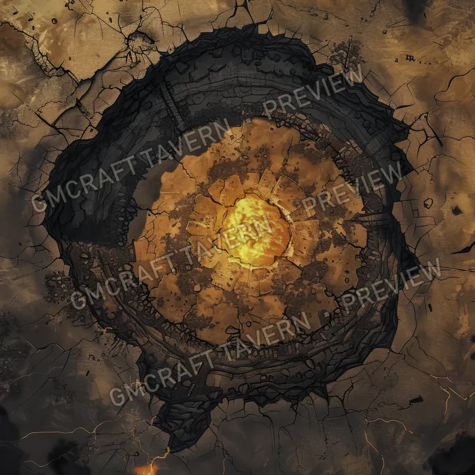 Atomic Bomb Crater Site Batt battlemap preview
