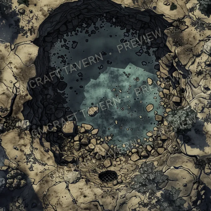 Atomic Bomb Crater Site Batt battlemap preview
