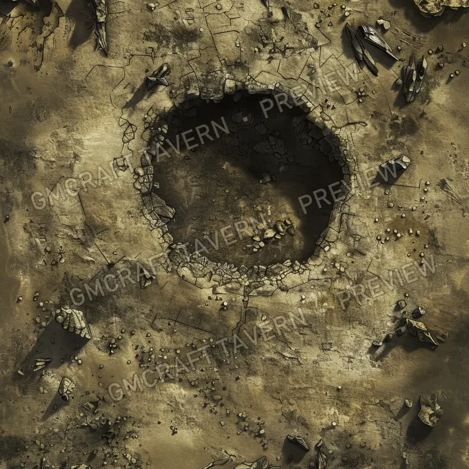 Atomic Bomb Crater Site Batt battlemap preview