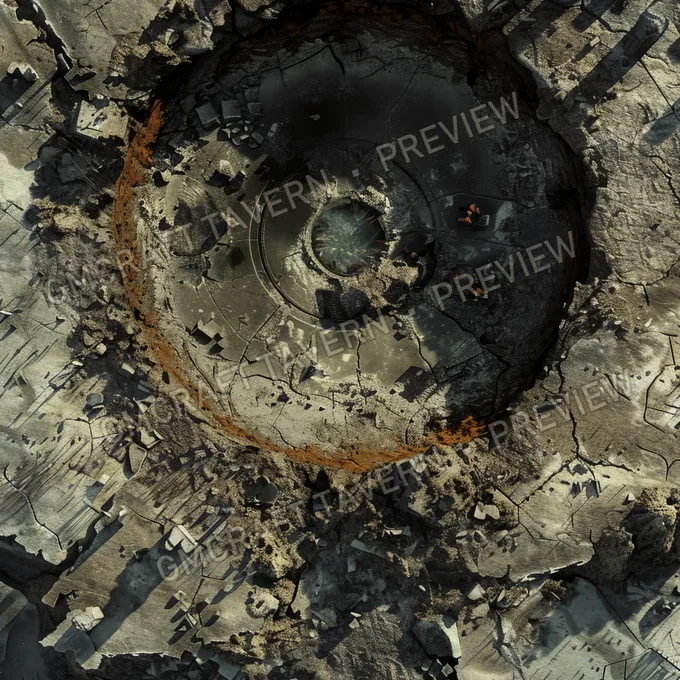 Atomic Bomb Crater Site Batt battlemap preview