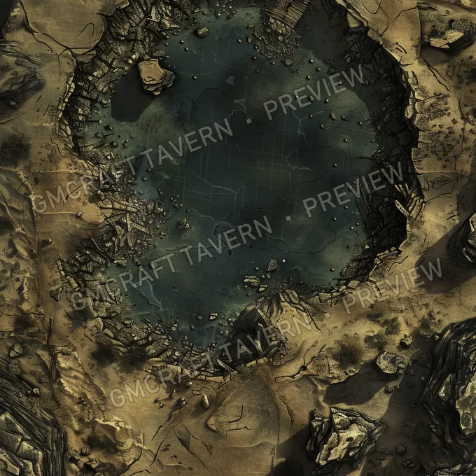 Atomic Bomb Crater Site Batt battlemap preview