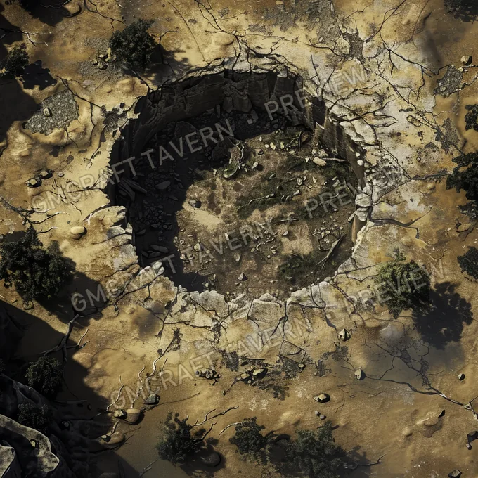 Atomic Bomb Crater Site Batt battlemap preview