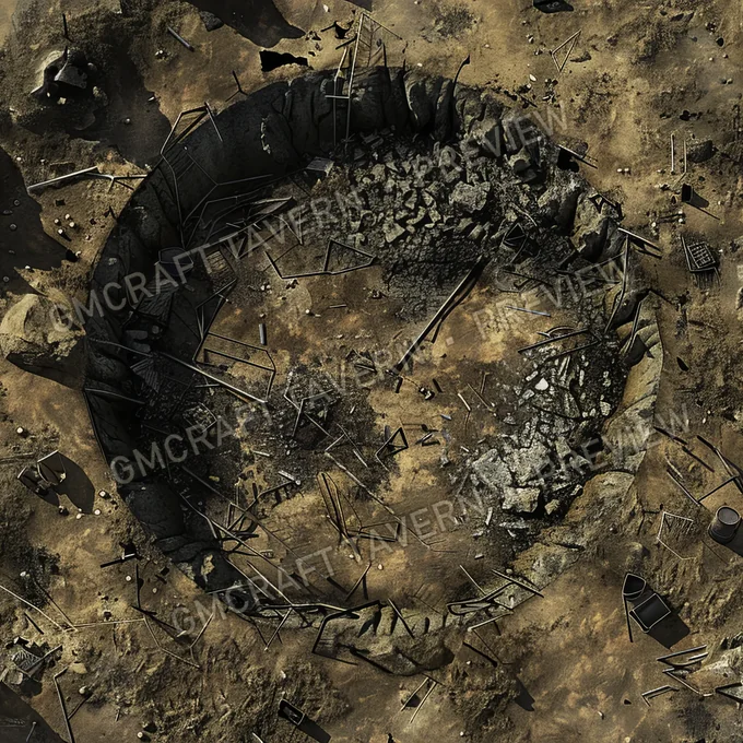Atomic Bomb Crater Site Batt battlemap preview
