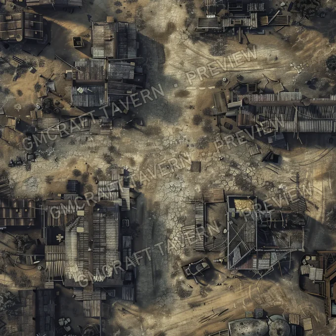 Abandoned Refugee Camp Battl battlemap preview