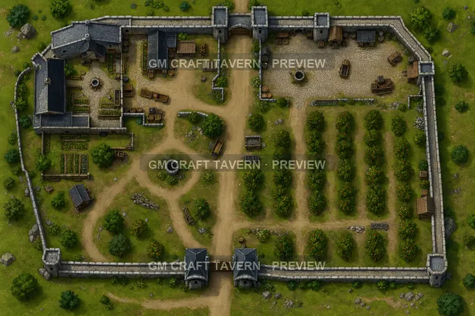 Orchard Court Behind Manor Wall battlemap preview