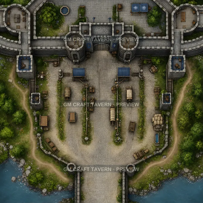 Toll Court For Travelers And Carts battlemap preview