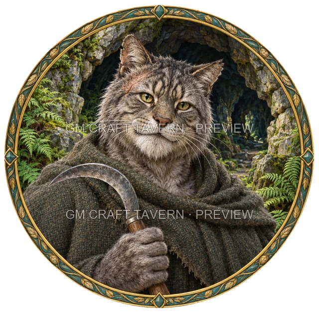 Aperçu du token vu du dessus de Morga Reedvale - Druide