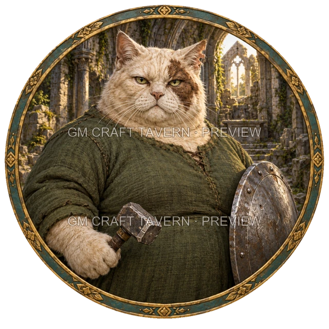 Aperçu du token vu du dessus de Grom Mossridge - Paladin