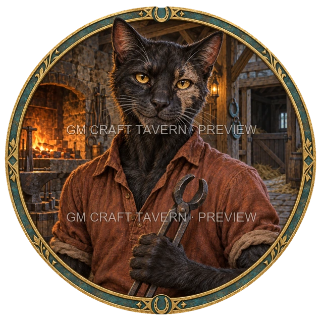 Varka Westmere - aperçu de token de forgeron vu du dessus