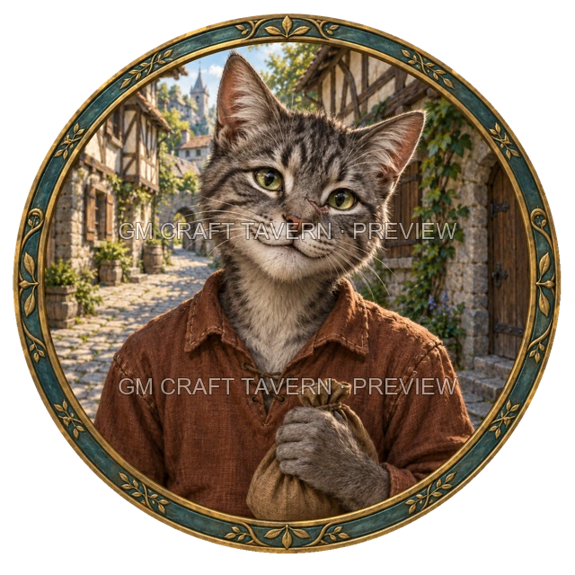 Varka Deepgrove - aperçu de token de villageois vu du dessus