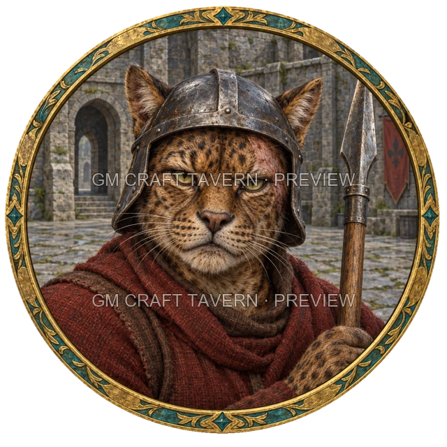 Durg Redcliff - aperçu de token de combattant vu du dessus