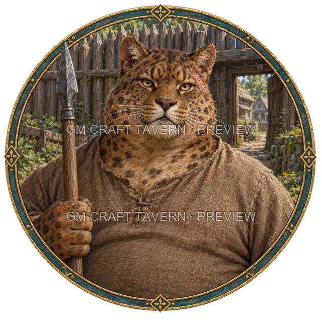 Besha Clearwell - aperçu de token de combattant vu du dessus