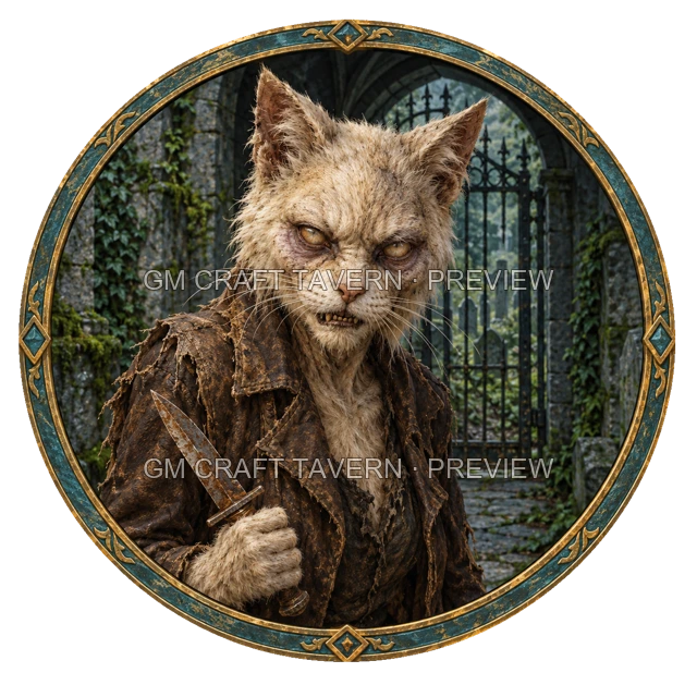 Aperçu de token de bandit mort-vivant vu du dessus