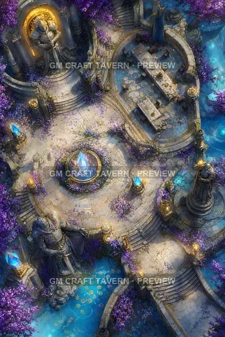 Sleeping Knights Courtyard battlemap preview