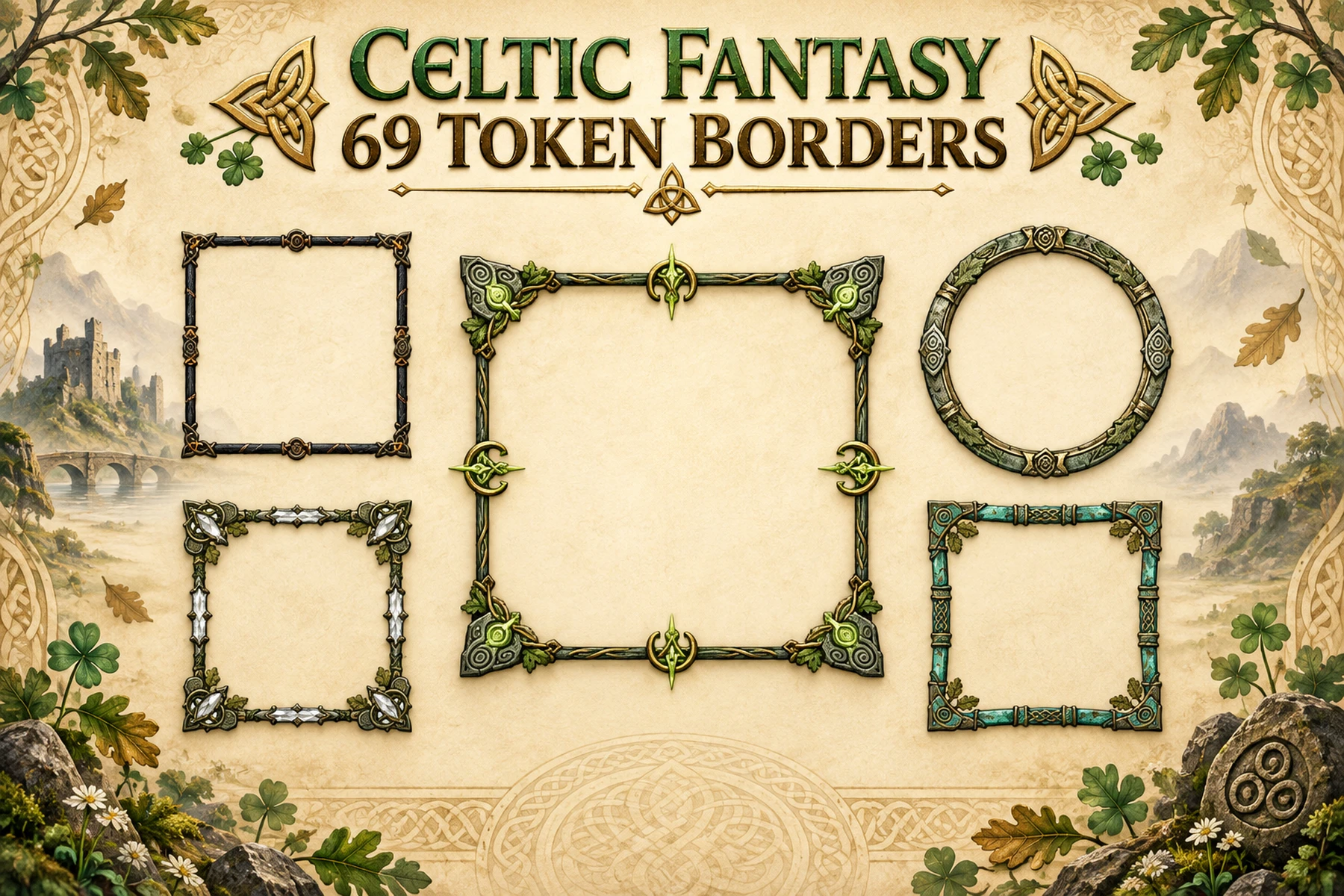 Celtic Fantasy Borders product preview
