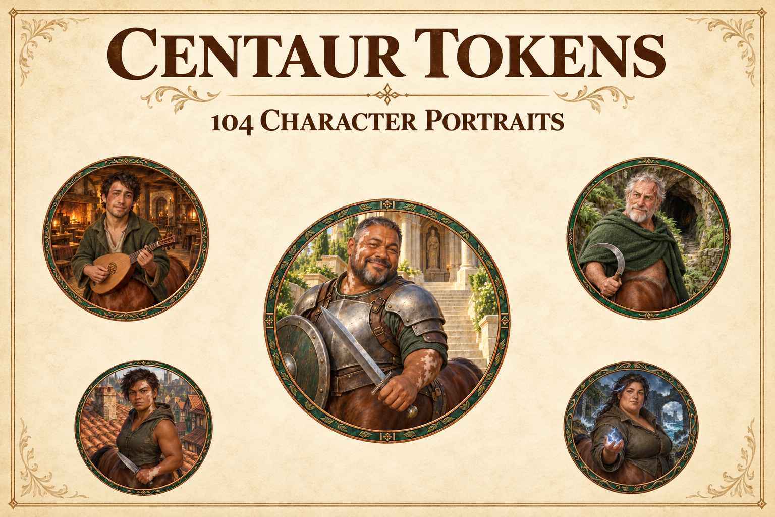Aperçu du produit Tokens de personnages centaures