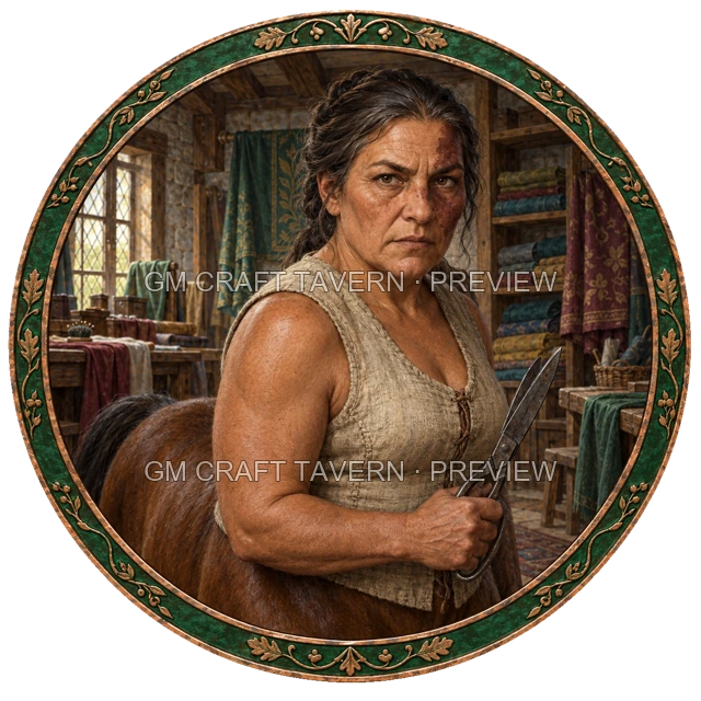 Durg Oakbend - aperçu de token d’artisan vu du dessus